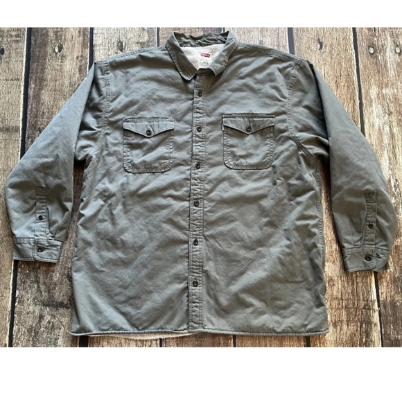Levi's Men's Olive Green Shacket Shirt Jacket Size XXL Regular Fit - Picture 2 of 8